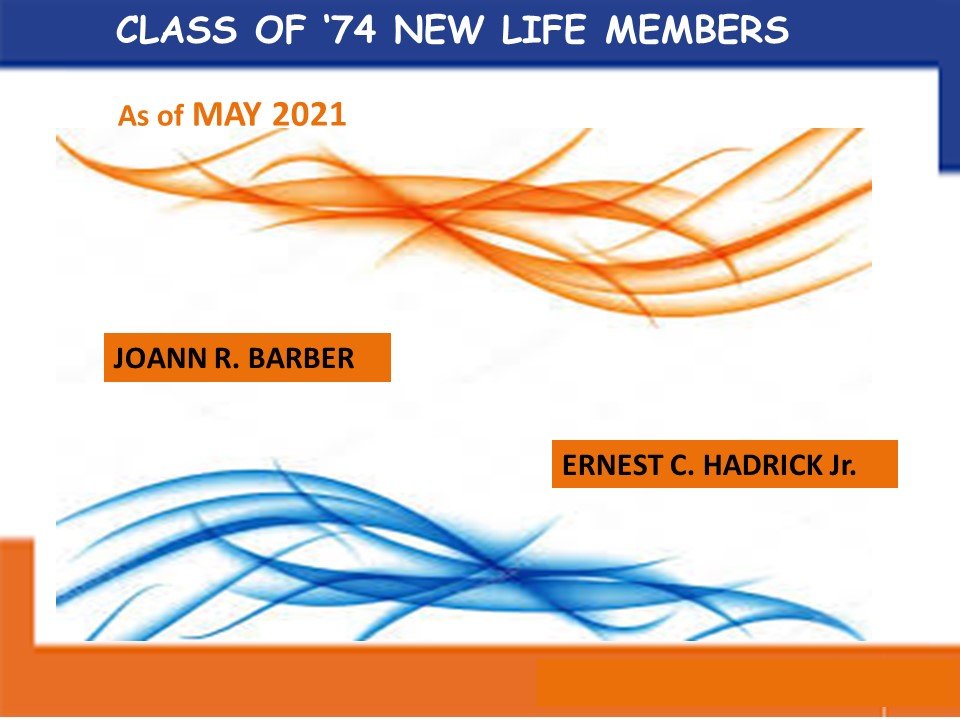 2021 CLASS OF '74 LIFETIME MEMBERS